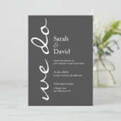 We doen eenvoudige elegantie bruiloft uitnodiging (Staand voorkant)