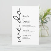 We doen eenvoudige elegantie bruiloft uitnodiging (Staand voorkant)