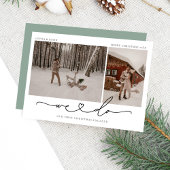 We doen eenvoudige moderne 2 foto kerst Kaart