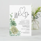 We doen eenvoudige moderne bruiloftgroen succulent kaart (Staand voorkant)
