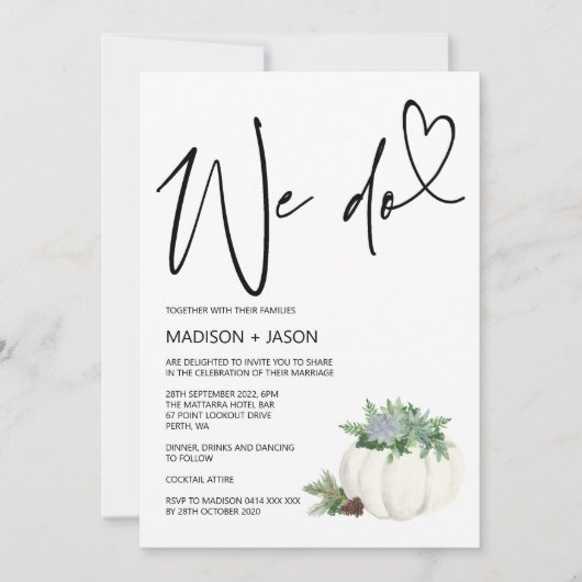 We doen eenvoudige moderne Herfst Thanksgiving Kaart (Voorkant)