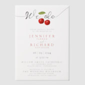 We doen eenvoudige rustieke chique rode kersen fru vellum uitnodigingen (Voorkant)