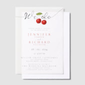 We doen eenvoudige rustieke chique rode kersen fru vellum uitnodigingen (Offset)