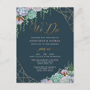 We doen elegant glitter Script Succulents Weddensc Uitnodiging Briefkaart
