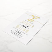 "We doen" elegant script calligraphy bruiloft Folie Uitnodiging (Gedraaid)