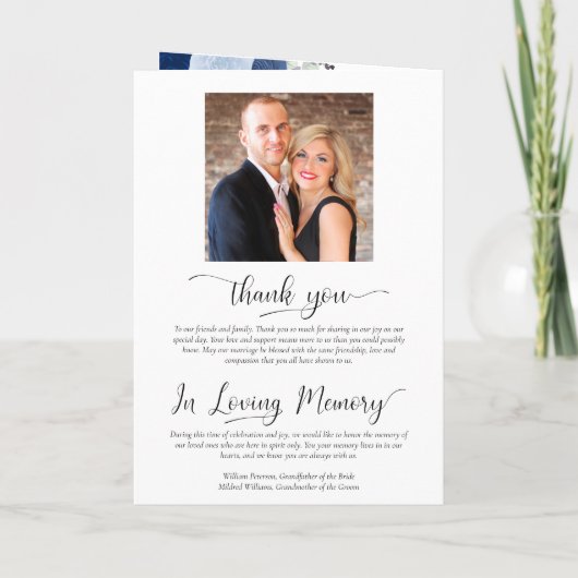 We doen elegante blauwe Waterverf Rozen Boho bruil Programma (Achterkant)