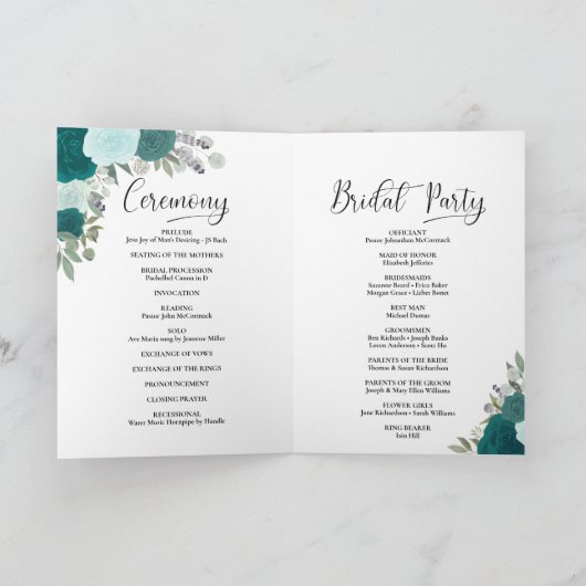 We doen elegante Blauwgroen & Aqua Rozen Boho brui Programma (Binnen)