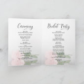 We doen elegante Bleke Blush Pink Rose Wedding Programma (Binnen)
