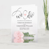 We doen elegante Bleke Blush Pink Rose Wedding Programma (Voorkant)
