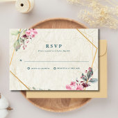 We doen elegante bloemen botanische bruiloft RSVP kaartje