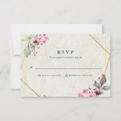 We doen elegante bloemen botanische bruiloft RSVP kaartje (Voorkant)