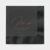 We doen elegante bruiloft kalligrafie zwart goud folie servetten (Voorkant)