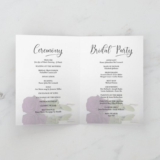 We doen elegante plum Paarse Roos moderne bruiloft Programma (Binnen)