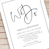 We doen elegante script lijn rand QR code bruiloft Kaart