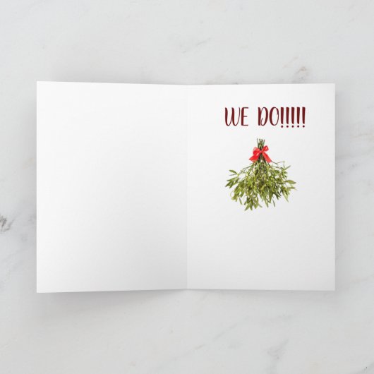 *****WE DOEN*** EN KIJKEN NAAR DE MISTLETOE! FEESTDAGEN KAART (Binnen)