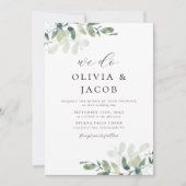We doen Eucalyptus Sage Green alles in één bruilof Kaart (Voorkant)