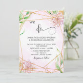 *~* WE DOEN Floral AR15 Geometric QR RSVP Wedding Kaart (Staand voorkant)