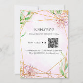 *~* WE DOEN Floral AR15 Geometric QR RSVP Wedding Kaart (Achterkant)