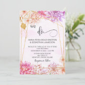 *~* WE DOEN Floral Geometric QR RSVP AR15 Wedding  Kaart (Staand voorkant)