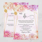 *~* WE DOEN Floral Geometric QR RSVP AR15 Wedding  Kaart (Voorkant / Achterkant)