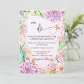 *~* WE DOEN Floral Geometric RSVP AR15 QR Wedding Kaart (Staand voorkant)
