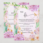 *~* WE DOEN Floral Geometric RSVP AR15 QR Wedding Kaart (Voorkant / Achterkant)