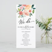 We doen Floral Waterverf bruiloft programma 4x9 Programmakaart (Staand voorkant)