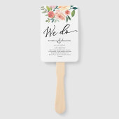 We doen Floral Waterverf bruiloft programma Handwaaier (Voorkant)