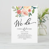 We doen Floral Waterverf bruiloft programma Programmakaart (Staand voorkant)