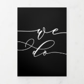 We doen formele zwarte moderne bruiloft drieluik kaart (Cover)