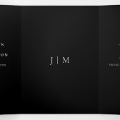 We doen formele zwarte moderne bruiloft drieluik kaart (Binnenkant midden)