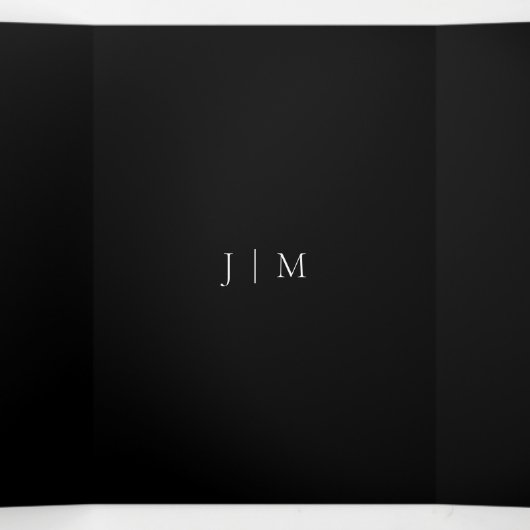 We doen formele zwarte moderne bruiloft drieluik kaart (Binnenkant midden)