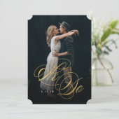 We doen foto bruiloft uitnodiging in Faux Folie (Staand voorkant)