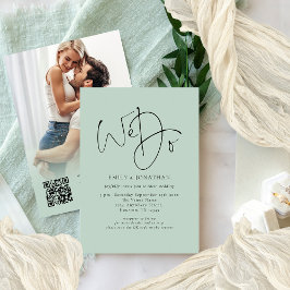 We doen foto overlay script QR code sage bruiloft Kaart