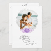 *~* WE DOEN FOTO RSVP + QR AR6 Bloemen bruiloft In Kaart (Voorkant / Achterkant)