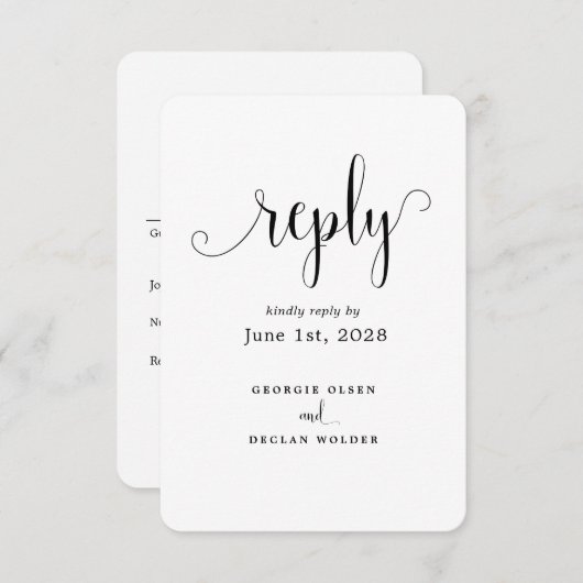 We doen geen kalligrafie-weddenschap RSVP kaartje (Voorkant / Achterkant)