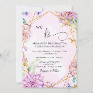 *~* WE DOEN GEometrische RSVP Floral AR15 QR Weddi Kaart