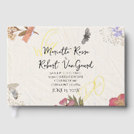 WE DOEN geperste bloemen Shabby Garden Chic bruilo Gastenboek