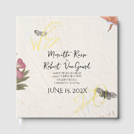 WE DOEN geperste bloemen Shabby Garden Chic bruilo Gastenboek