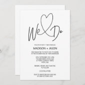 We doen gewoon modern huwelijkshart kaart (Voorkant / Achterkant)