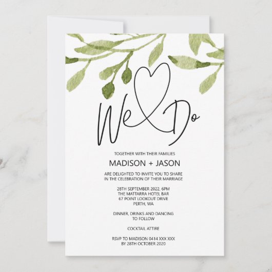 We doen gewoon moderne bruine Eucalyptus Kaart (Voorkant)