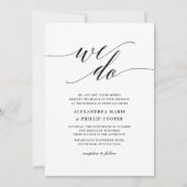 We doen gewoon zwart-wit bruiloft kaart (Voorkant)