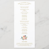 We doen gouden bloemen Waterverf bruiloft programm Programmakaart (Achterkant)