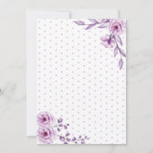 We doen gouden glitter script paarse bloemen bruil kaart (Achterkant)