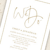 We doen gouden script lijn grens QR code bruiloft Kaart