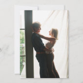 We doen groen Bloemen Foto Dusty Blue Wedding Kaart (Achterkant)