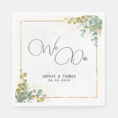 We doen groene en gouden eucalyptus waterverf brui servet (Voorkant)