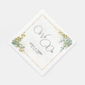 We doen groene en gouden eucalyptus waterverf brui servet (Hoek)