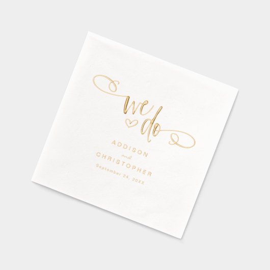 We doen handgeschreven script bruiloft goud folie servetten (Links)