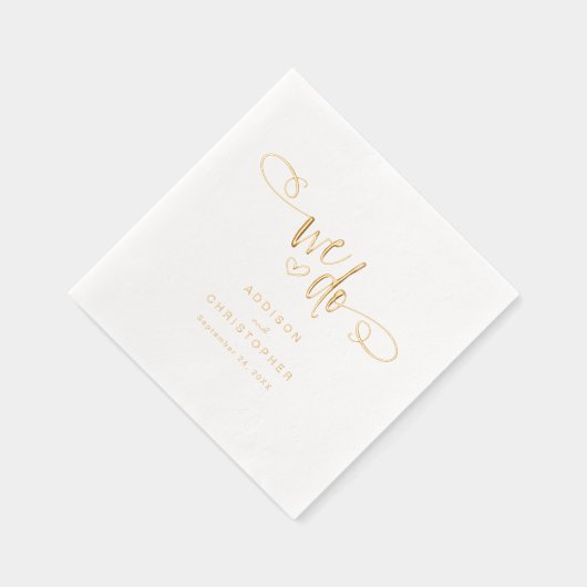 We doen handgeschreven script bruiloft goud folie servetten (Rechts)